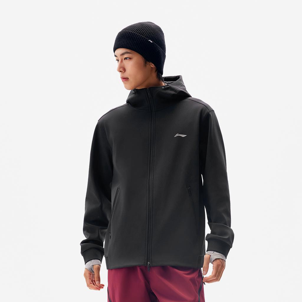 Li Ning Fitness Series Hooded Logo Letter Stitching Jacket Men Jacket AWDVC39-5