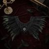 Women's Lace and Feather Shawl Cape for Halloween Festival Costume Accessory