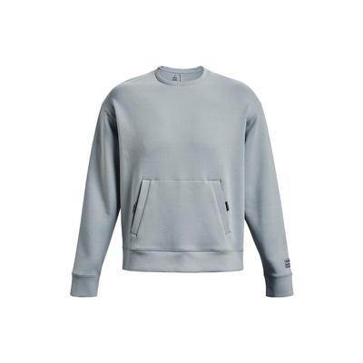 Solid Knit Crew Neck Casual Sport Sweatshirt Men Sweatshirt Blue 1377172-465