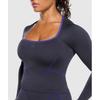 Gymshark Apex Lift Seamless Long Sleeve Crop Top Heavy Blue Cobalt Purple B3c7t Udb3