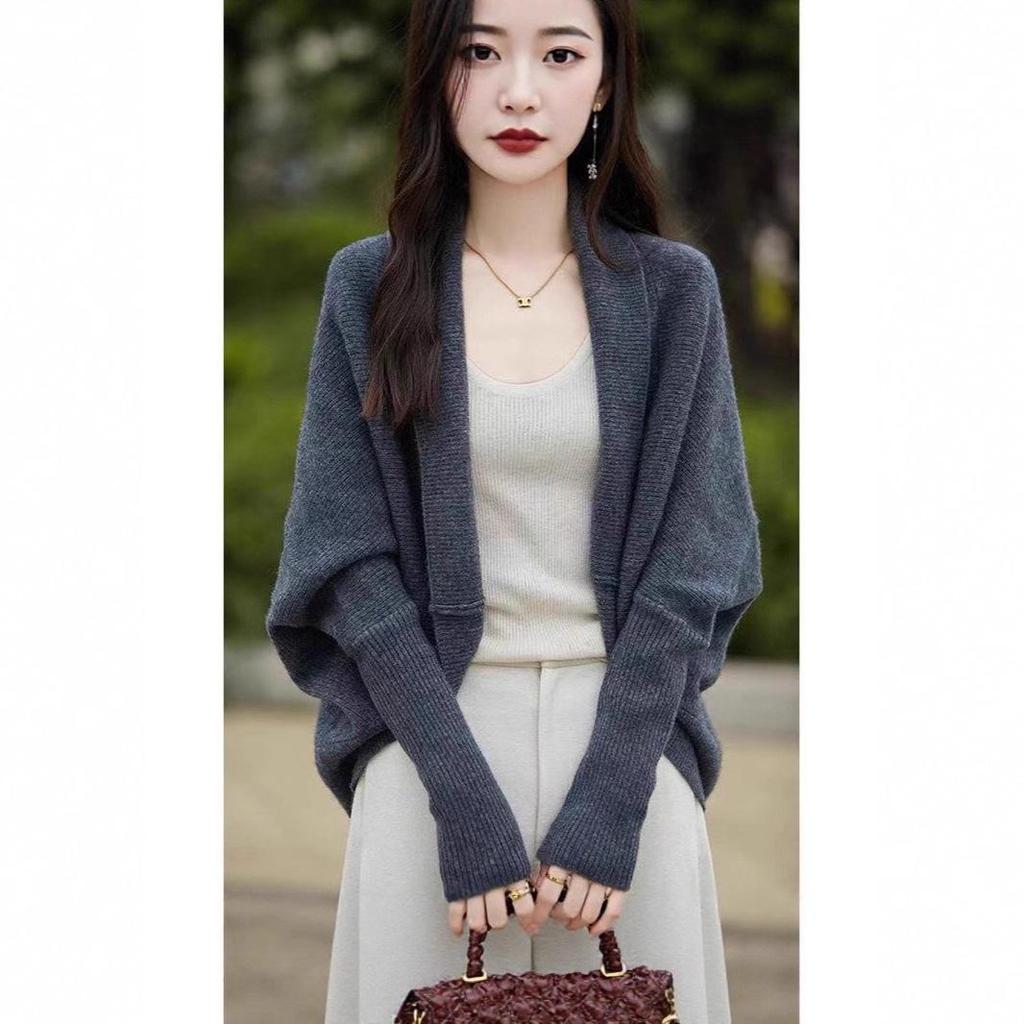 Women's Designer Cocoon Knit Cardigan with Batwing Sleeves - Autumn 2026 Collection