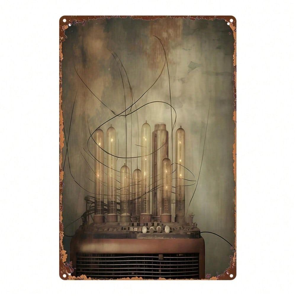 Steampunk Metal Wall Art Vintage Industrial Poster Decor for Cafe