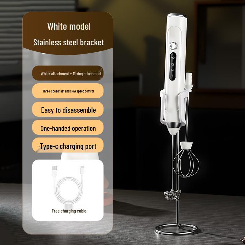 Wireless Electric Handheld Egg Beater & Milk Frother for Cream, Cake, Coffee, Baking