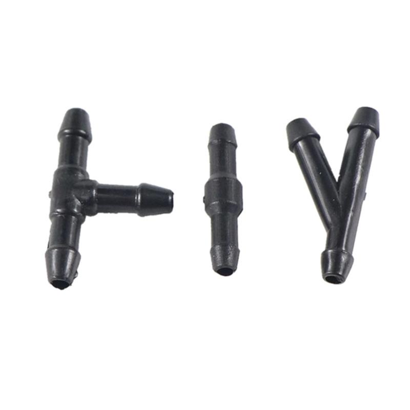 30Pcs T/Y/I 3 Types Car Windshield Washer Nozzles Hose Water Tube Connector Wiper Spray Pipe Joint Windscreen Wipers Accessories