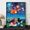 Diamond Painting Mickey and Minnie Fireworks Show Illustration Mosaic Embroidery Diamond Painting Cross Stitch Home Decoration 5D DIY