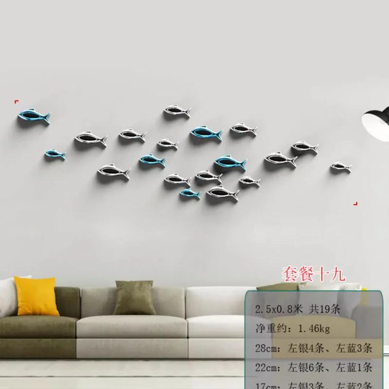 Wall Decor Creative Plastic Electroplating 3D Fish Home Decoration Living Room Sofa Background Wall Decoration Hanging Decor