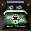 Borussia Mönchengladbach Bettwäsche-Set mit individuellem Namenstext 1 Bettbezug + 2 Kissenbezüge Fußball-Logo Personalisierte Geschenkidee für besondere Anlässe Schlafzimmerdekoration