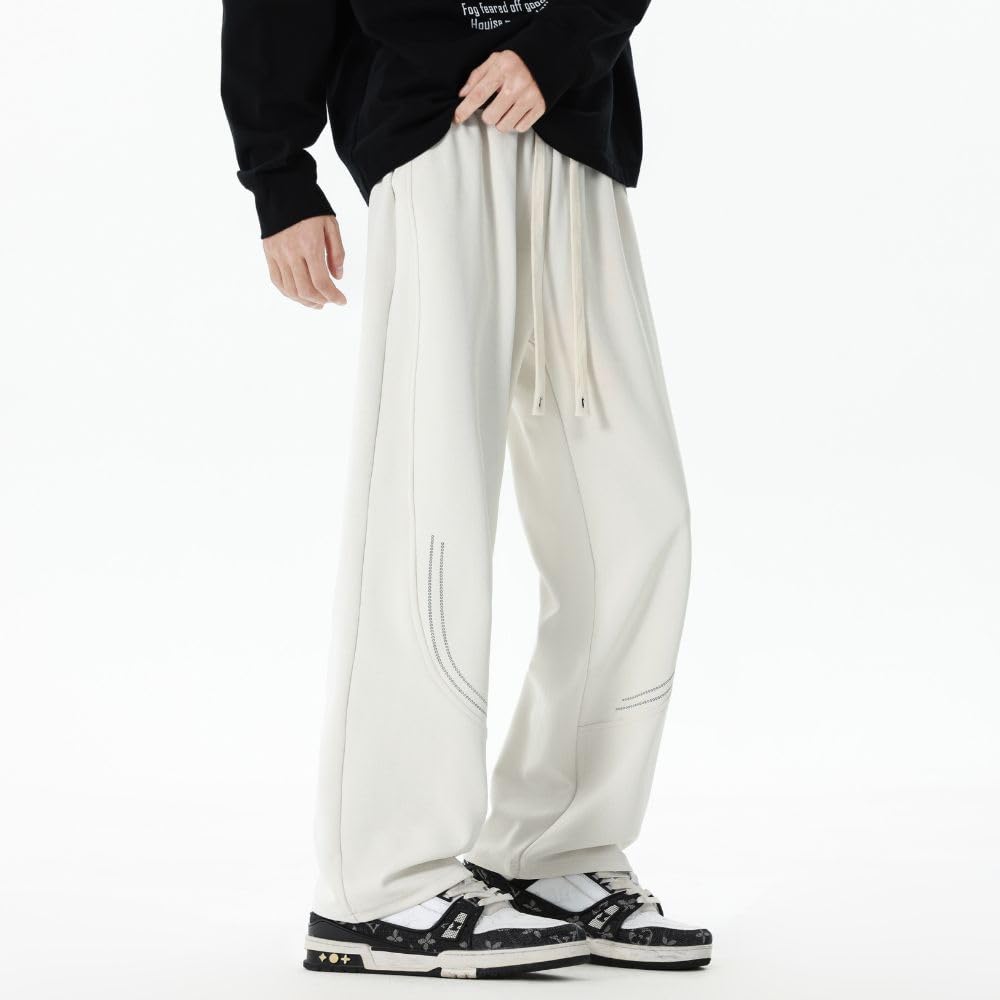 Aaronlive Casual Work Solid Straight Loose Simple Sports Stylish Fall Drape Casual Size 3XL Men's Spring/Autumn Pants, Pants, Color, Leg, Fit, Casual,