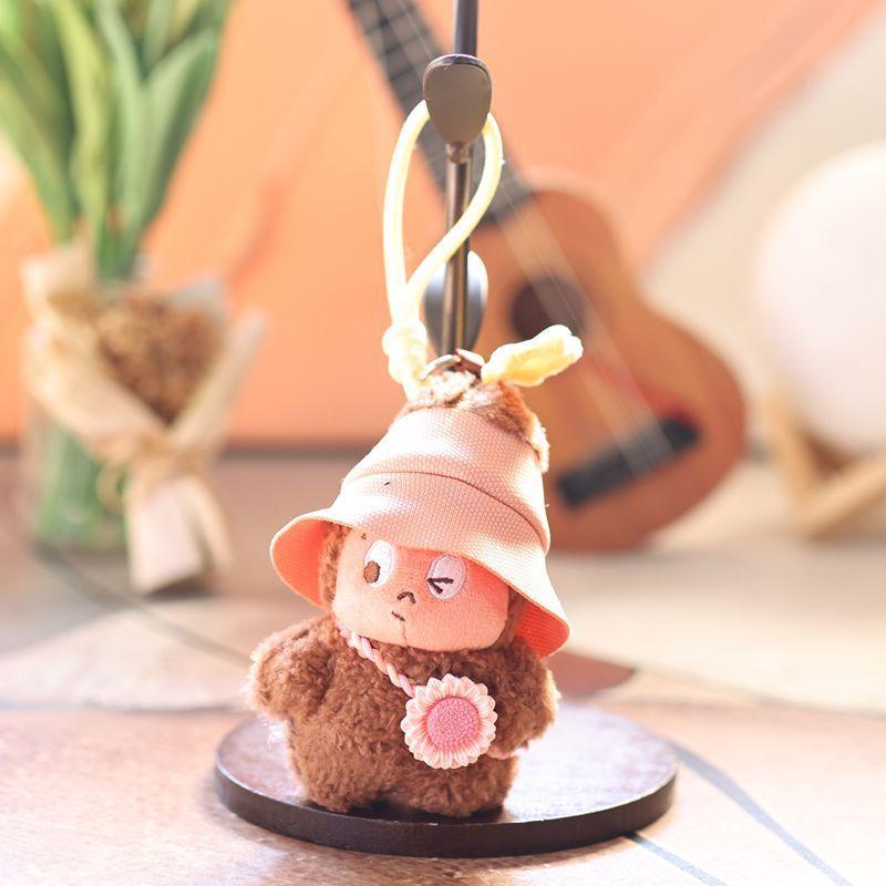 Plush Animal Keychain With Soft Short Plush For Kids And Adults коричневый