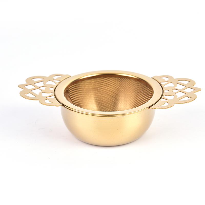 Stainless Steel Tea Strainer With Drip Bowl Traditional Hanging Infuser Filter