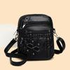 Bolso para Teléfono Móvil Bandolera de un Hombro Multicapa con Cremallera Monedero Bolso Cuadrado Pequeño