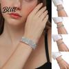 Minimalist Design Bracelet Women Multi-row Sparkling Rhinestones Wristband Waterproof Nickel-Free