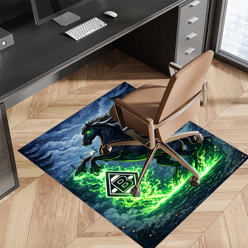 Borussia Monchengladbach Logo Printed Absorbent Washable Carpet, Non-Slip Bathroom Mats, Kitchen Rugs, Yoga Mat,Living Room Entrance, Camping Picnic R