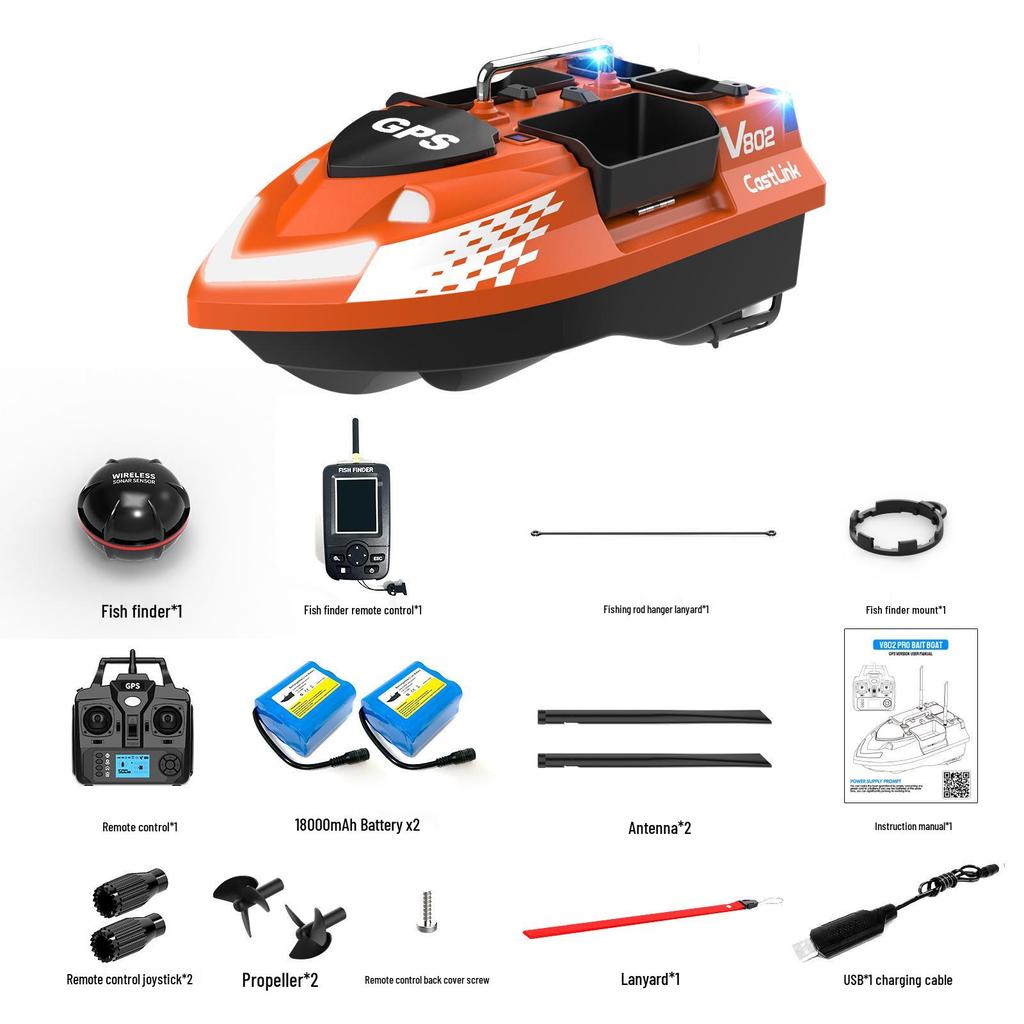 Smart Electric Remote Control Bait Boat with Automatic Return and Dispenser for Outdoor Fishing