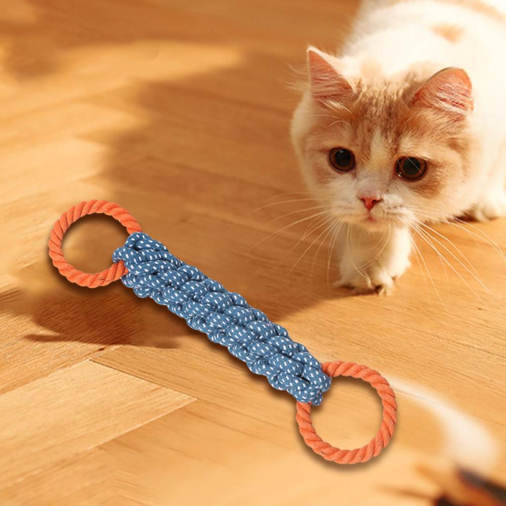 1PC Handwoven Pet Dog Toy for Teeth Cleaning And Chew Fun Natural Bite Rope Dog Plaything