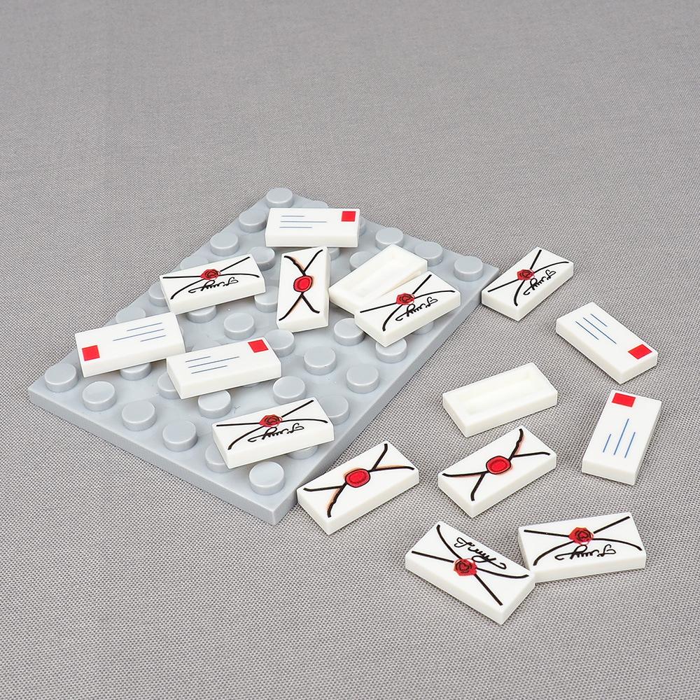 MOC 10PCS Printed 3069 Envelope Pattern Building Blocks Kits Post Office Mailbox Equipment Bricks Particle Educational Toys Gift