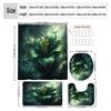 4Pcs Enchanted Lily Shower Curtain Set with Non-Slip Bath Mat, Toilet Lid Cover, Contour Rug & 12 Hooks, Bathroom Decor