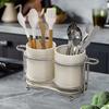Utensil Holder Cutlery Holder Metal Stable Base Organizer Silverware Rack for