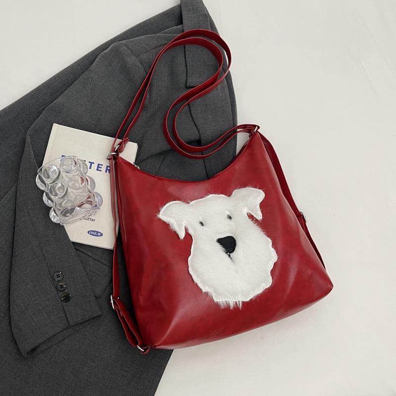 

Повседневный рюкзак большой вместимости для женщин, новая модная нишевая дизайнерская сумка-тоут через плечо бордовый