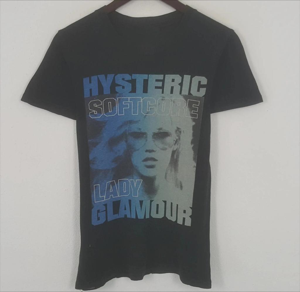 2026 Hysteric Glamour 90s Retro Style Charcoal Reprint T Shirt for Men Women Y2k Graphic Short Sleeve Shirt Unisex Men Women Summer