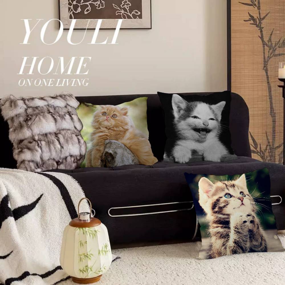 Süßes Haustier Katze Kissenbezug Design Kissenbezug Deko Feiertagsdeko