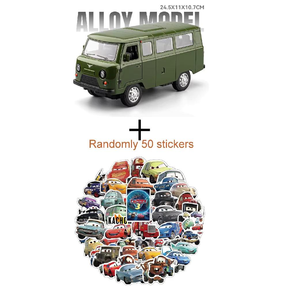מידה גדולה 1:18 UAZ TRAVELER דגם רכב צעצוע מתכת Diecast משיכה לאחור קול אור דגמים קרוואן מודל סימולציה מתנות לבנים
