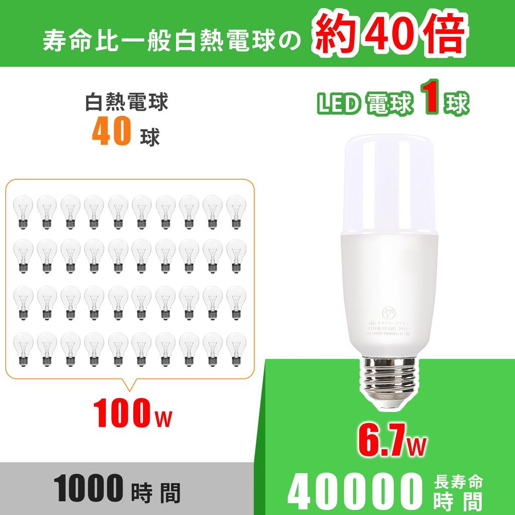 [5-Year Warranty] LED Light Bulb, T-Type, E26 Base, Equivalent To 60W, 1099 Lumens, Warm White, General Purpose Bulb, T-Type, Suitable for Enclosed