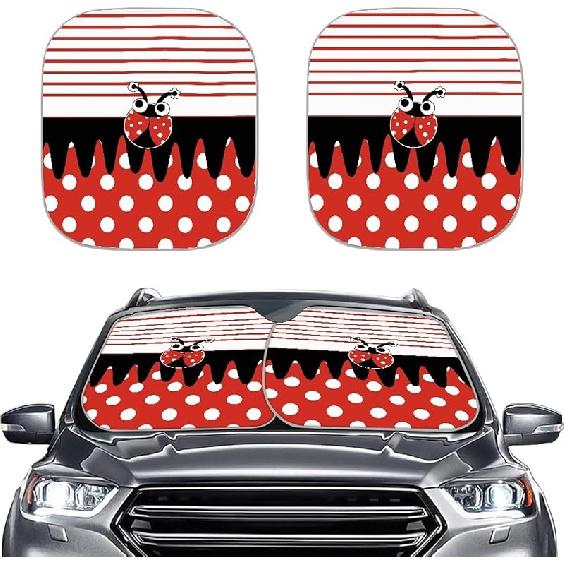 KEIAHUAN Customized Auto Front Window Visor Sun Shade Universal Windshield Sunshade for Car Truck SUV 2-Piece