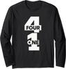 Funny Four One 4 1 Meme 41 Number Brain Rot Long Sleeve T-Shirt