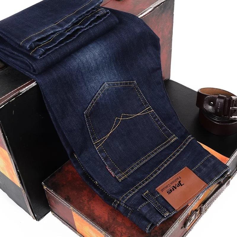 WTEMPO Heren Jeans Stretch Casual Veelzijdig Middelhoge Taille Los Zomer Grote Maten Herenbroeken 40