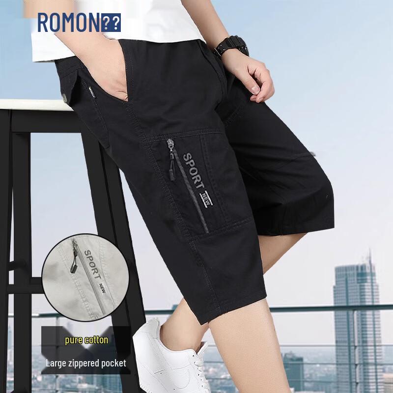 ROMON Men's Summer Lightweight 3/4 Beach Casual Shorts