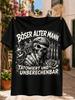 Boser Alter Unisexn Tatowiert Und Unberecher GerUnisex Quote with Tattoo Machine Needles and Rose Unisex Unisex All TShirt