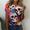 Tricou de damă la modă imprimat 3D, de vară, respirabil, casual, versatil