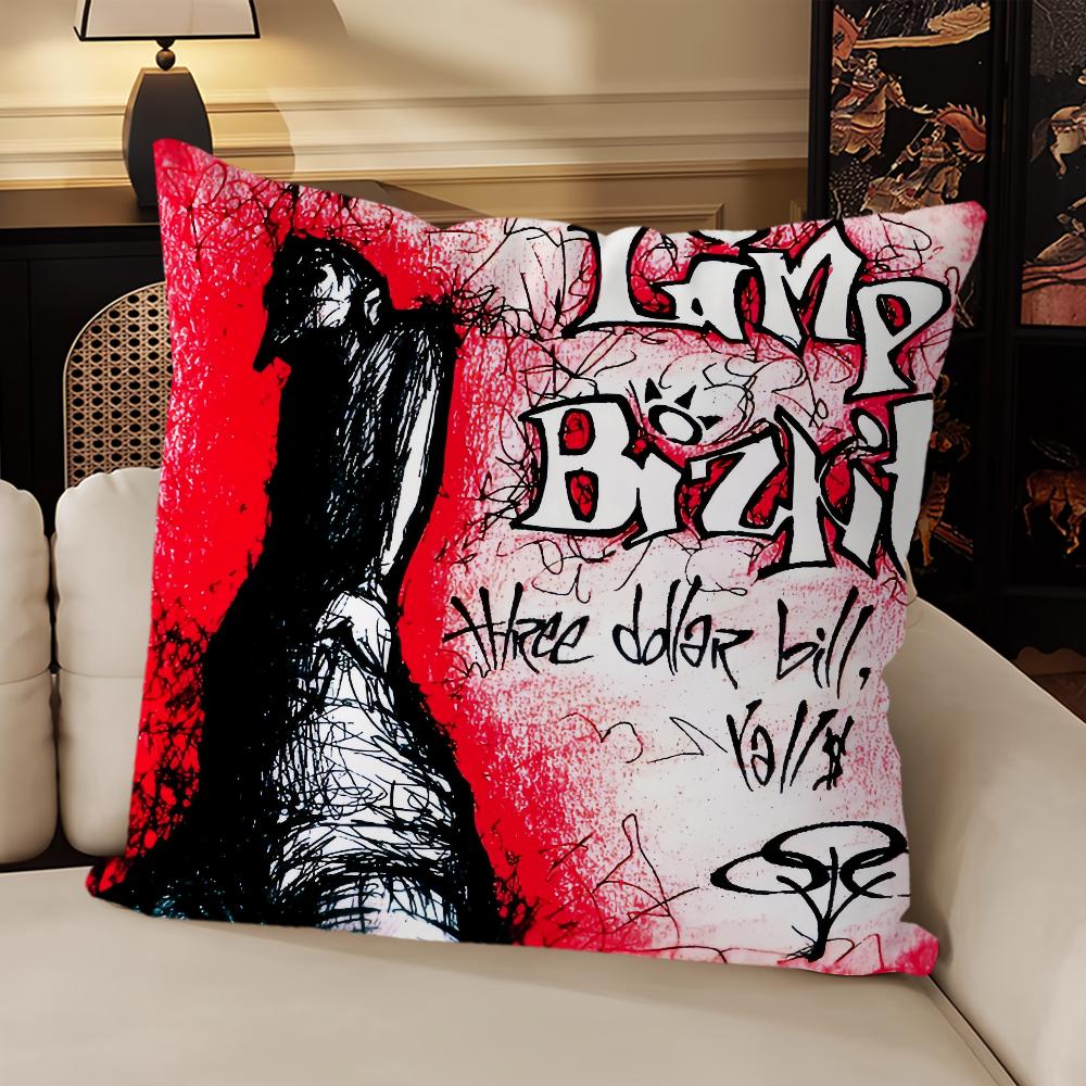 Rock Band Limp Bizkit Music Pillow Case Sofa Living Room Bedroom Headboard Backrest Cushion Square Cushion Nap Time