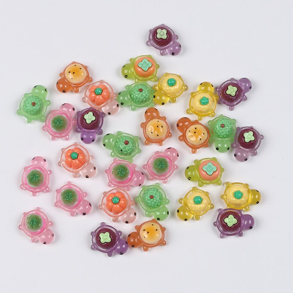 10/20/30Pcs Mini Turtles Glowing In The Dark Miniatures Animal Resin Figurines Micro Landscape DIY Garden Decoration