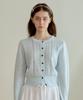 Pink Pineapple Dewy Punching Knit Cardigan_Sky Blue