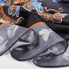 BYSIFA| Black Grey Women Pure Silk Scarves Hijabs Elegant Blue Butterfly Design 100% Mulberry Silk Square Neck Scarf Shawl 108cm