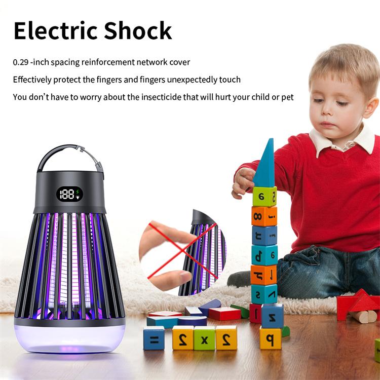 3-in-1 Rechargeable ABS Nightlight Lamp UV Waterproof Mosquito Trap LED Repellent Zapper Eco-Friendly Batteries for Ants