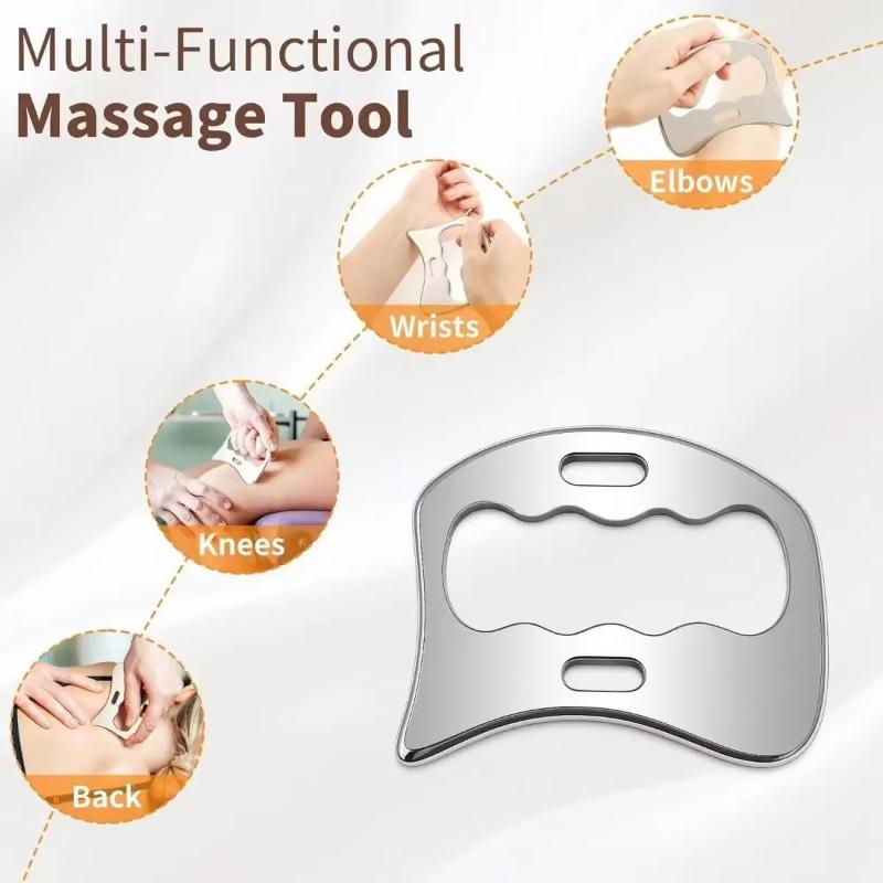 Stainless Steel Fascia Gua Sha Board,Facial Beauty Full Body Meridian Relaxation Tool,Portable Manual Massage Wellness Tool