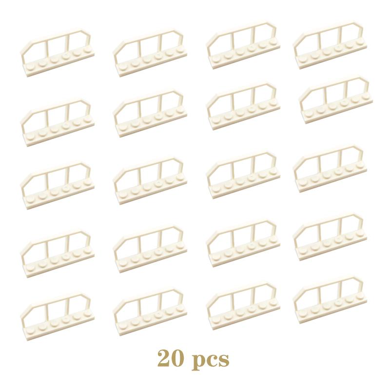 20pcs MOC Brick Parts 6583 Plate Special 1 x 6 with Train Wagon End Fence Compatible Building Block Particle DIY Assmble Kid Toy