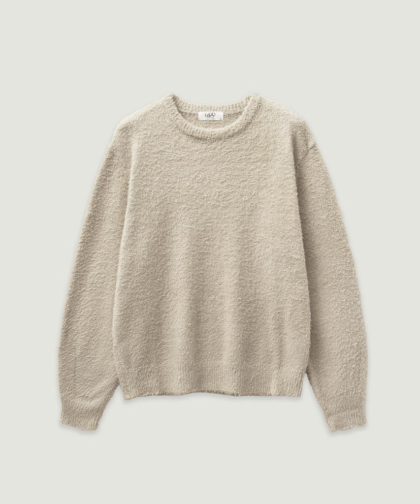 LMOOD Sleepy Cotton Brushed Pullover Knit Neutral Grey