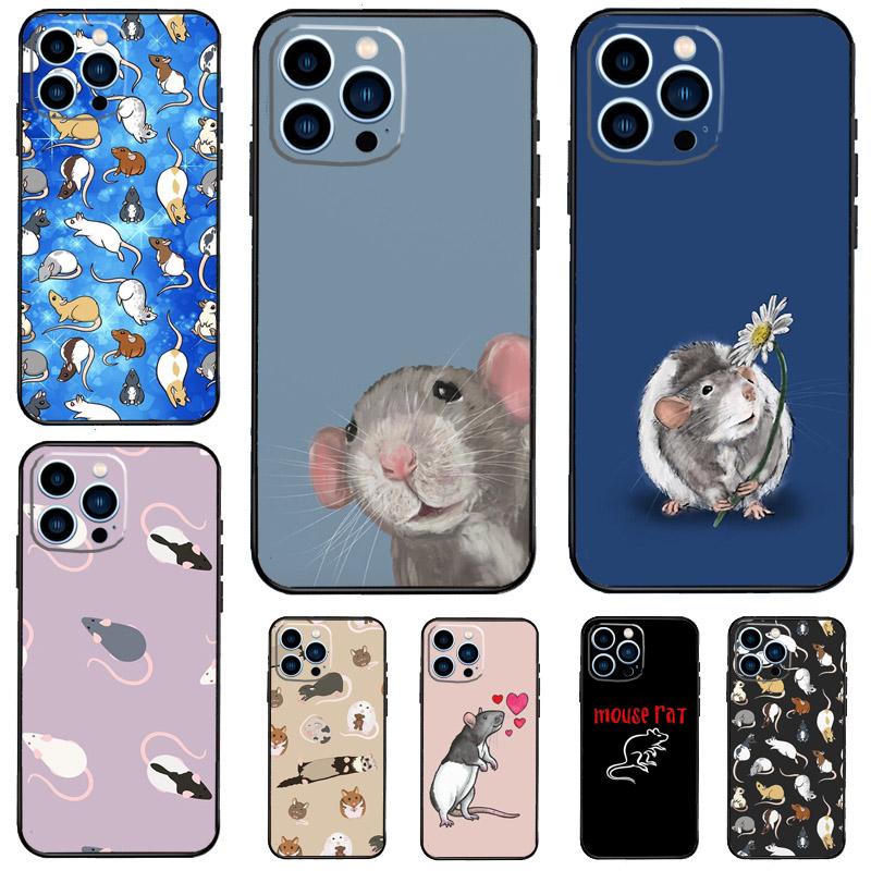 Mouse Rat Phone Case For iPhone 16 Pro Max 15 14 12 11 13 17 Pro Max Plus 12 13 Mini 16e 17 Air Cover