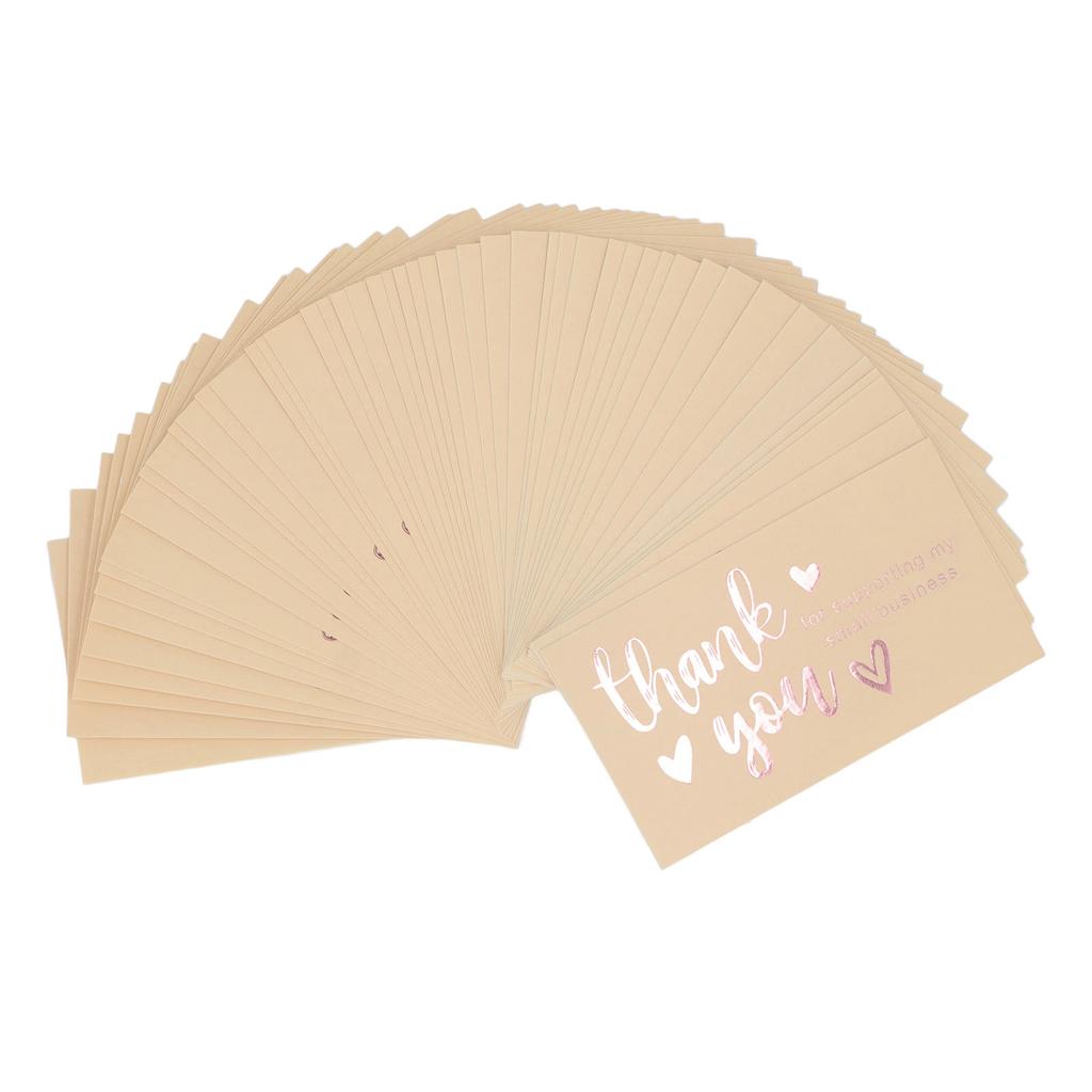 200Pcs Thank You Cards Gold 3.5x1.9inch Business Thank You Paper Card for Online Retail Store