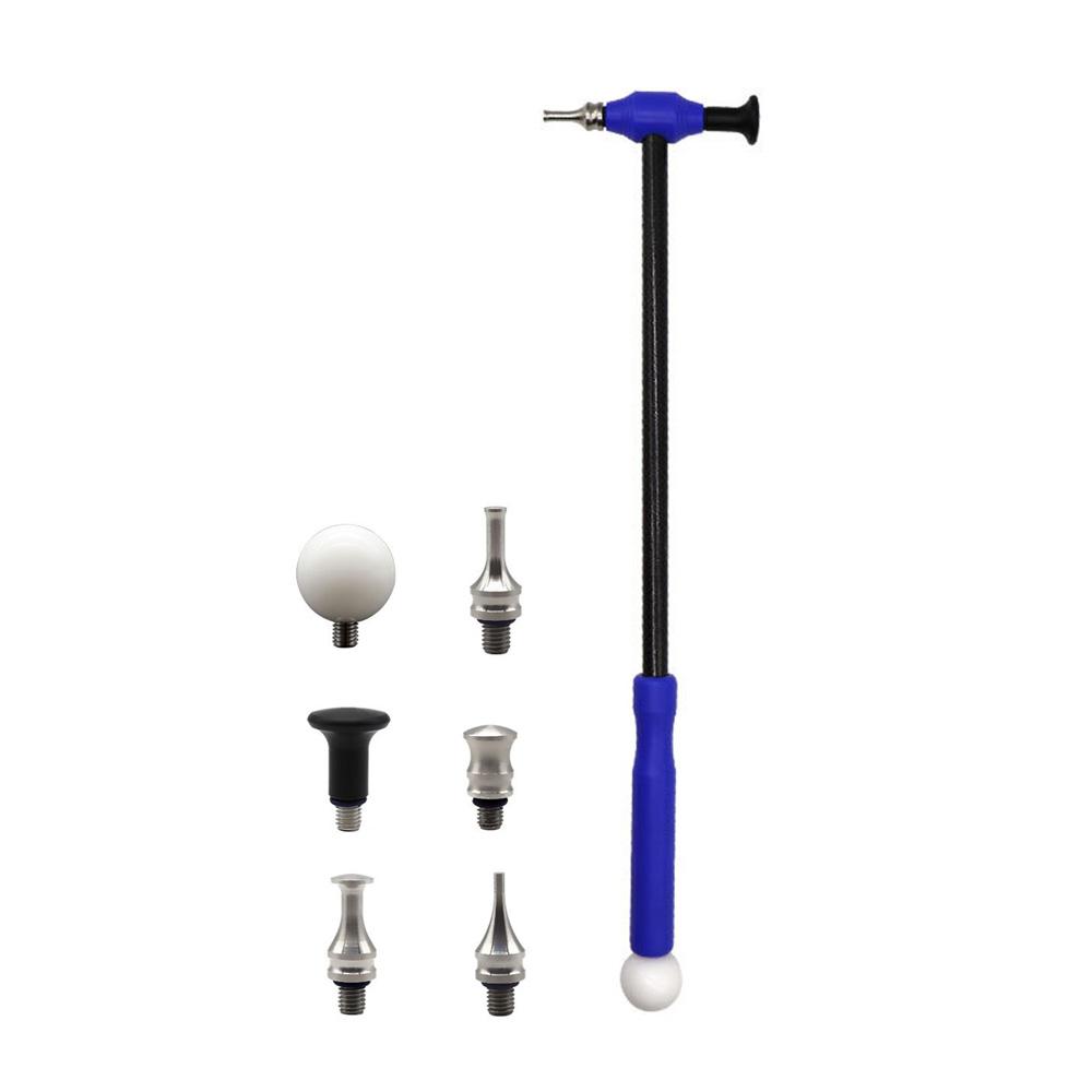 

Набор инструментов для ремонта вмятин на автомобиле, 7 шт. Инструменты для удаления вмятин без покраски Молоток из углеродного волокна с 6 сменными синий