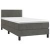 3141228 vidaXL Lit à sommier tapissier avec matelas Gris foncé 100x200 cm