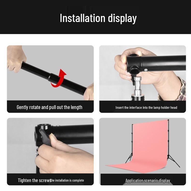 Adjustable Stainless Steel 3M Background Stand with Telescopic Crossbar