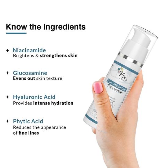 Fixderma 20% Niacinamide Serum for Face for Pore Minimizer with 2.5% Glucosamine  | Face Serum for Men & Women - 30g