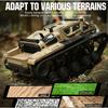 RC Tracked Tank With Full-Proportional Remote Control Car Powerful Offroad For All Terrains With Led Lights And Alloy Door Open