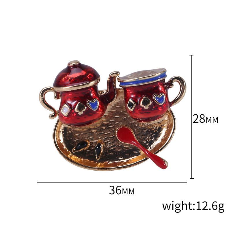 Cute Cartoon Alloy Oil Dripping Teacup Brooch, Simple And Fashionable Versatile Clothing With Accessories Pin
