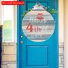 2D Flat 20*20cm1pc Happy 4th of July USA Flag Hat Pattern Independence Day Theme Wooden Door Pendant, Blue Retro Style Good Quality Layout Decoration